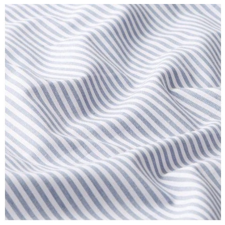 Rouleau tissu popeline coton rayé blanc et bleu – Qualité professionnelle